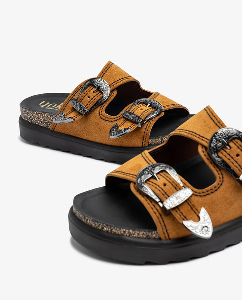 Yokono | Tunez-253 | Slip On Chunky Sandal | Tan