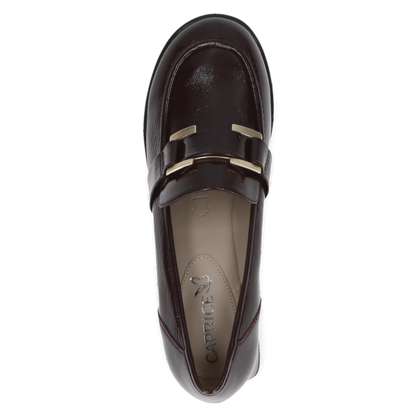 Caprice | 24303 Patent Low Heeled Loafer | Bordeaux