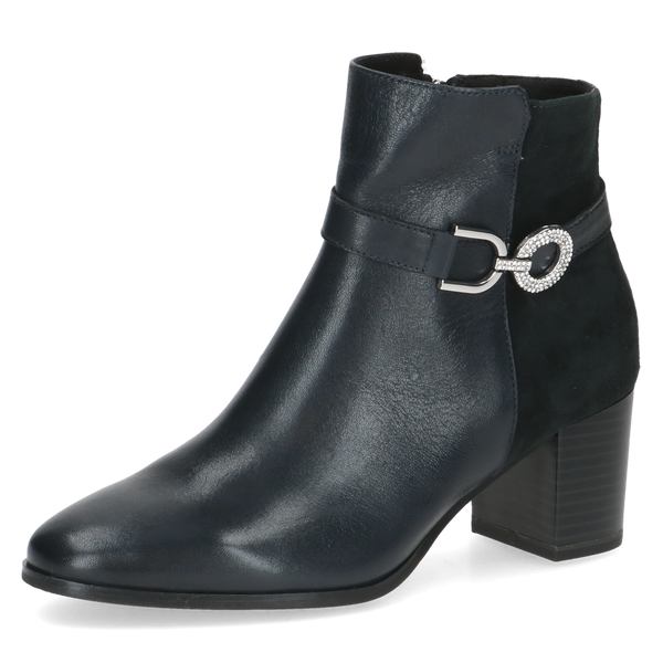Caprice | 25302 Leather Heeled Ankle Boot | Ocean Comb