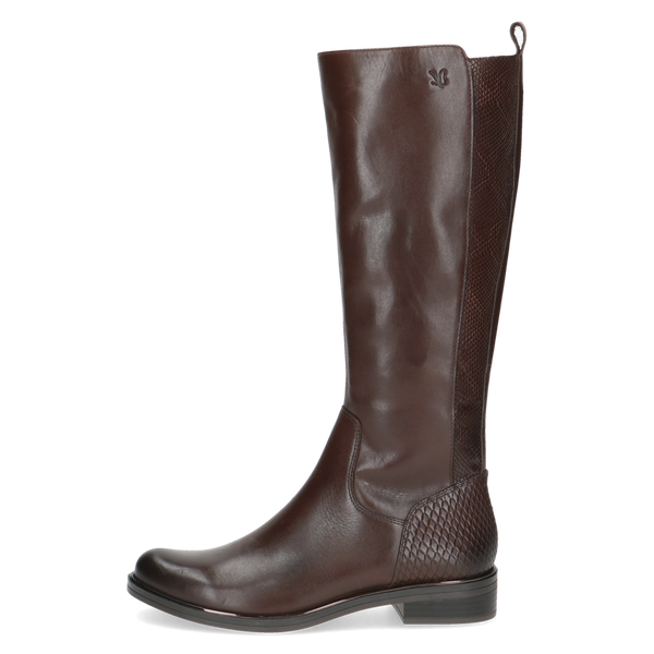 Caprice | 25515 Long Leather Boot | Dark Brown