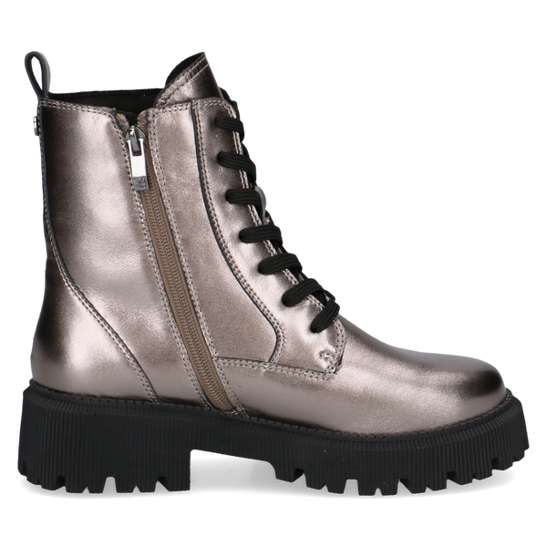 Caprice | 26229 Chunky Lace Up Ankle Boot | Taupe metallic