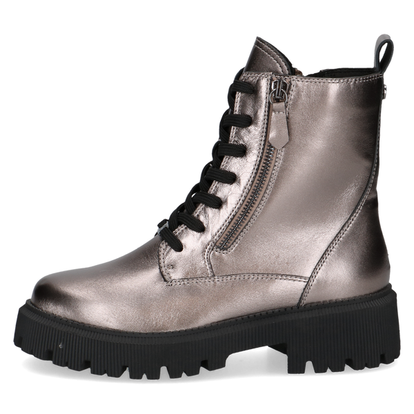 Caprice | 26229 Chunky Lace Up Ankle Boot | Taupe metallic