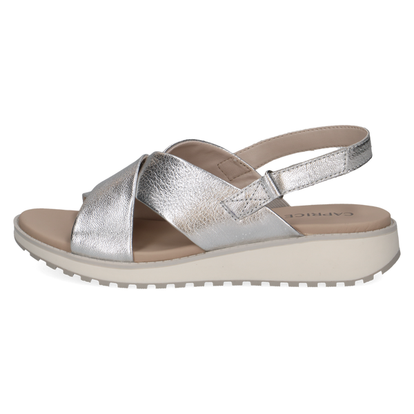 Caprice | Metallic Leather Sandal | 28703 | Silver