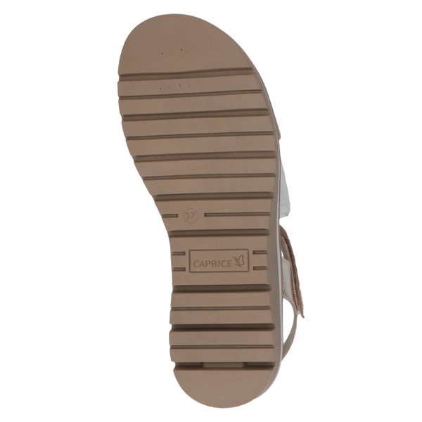 Caprice | 'H' Fit Metallic Flat Sandal | 28712 | Platinum