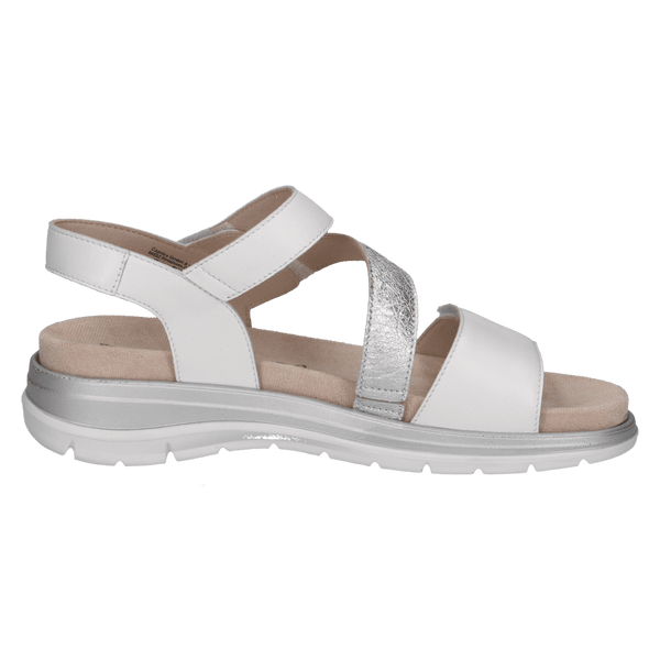 Caprice | Leather Sandal 28716 | White/Silver