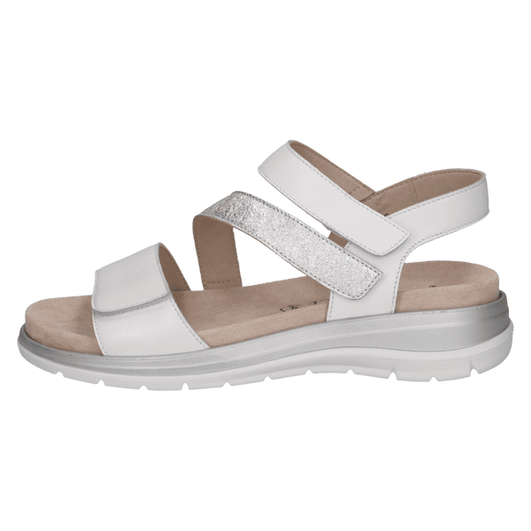 Caprice | Leather Sandal 28716 | White/Silver