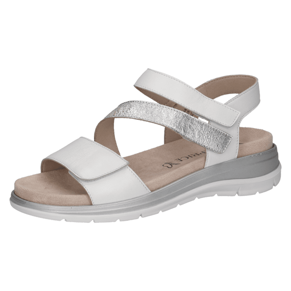 Caprice | Leather Sandal 28716 | White/Silver