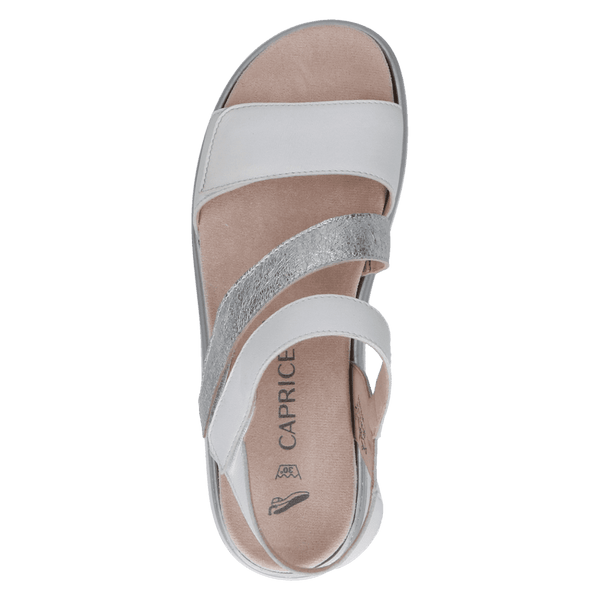 Caprice | Leather Sandal 28716 | White/Silver