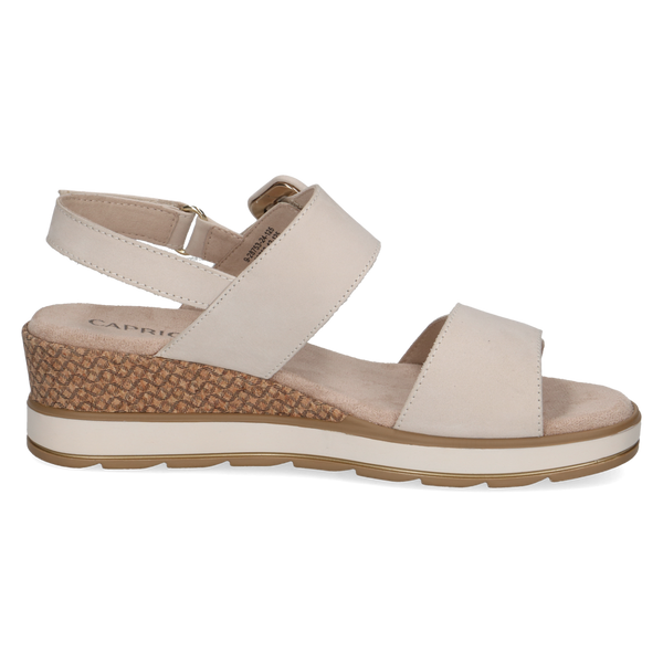 Caprice | Nubuck Wedge Sandal 28753 | Snow (Off White)
