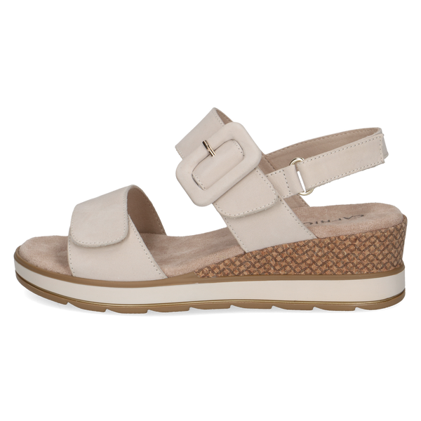 Caprice | Nubuck Wedge Sandal 28753 | Snow (Off White)
