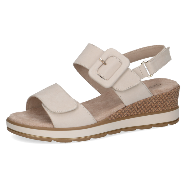 Caprice | Nubuck Wedge Sandal 28753 | Snow (Off White)