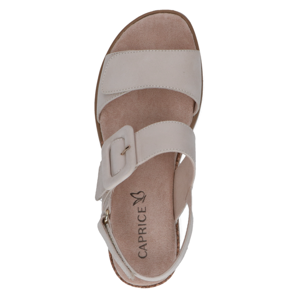 Caprice | Nubuck Wedge Sandal 28753 | Snow (Off White)
