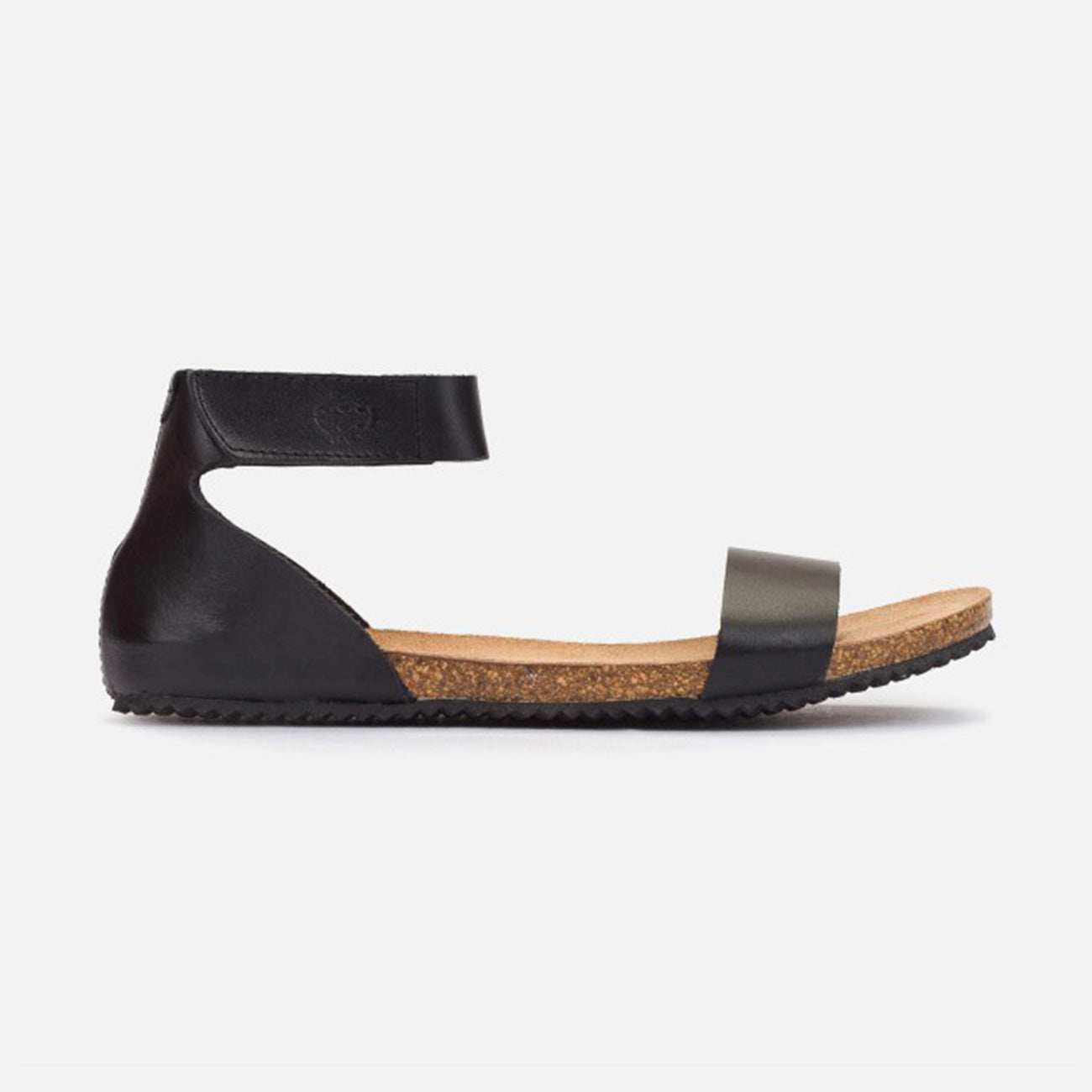 Yokono | Genova-400 | Flat Sandal with Ankle Strap | Black