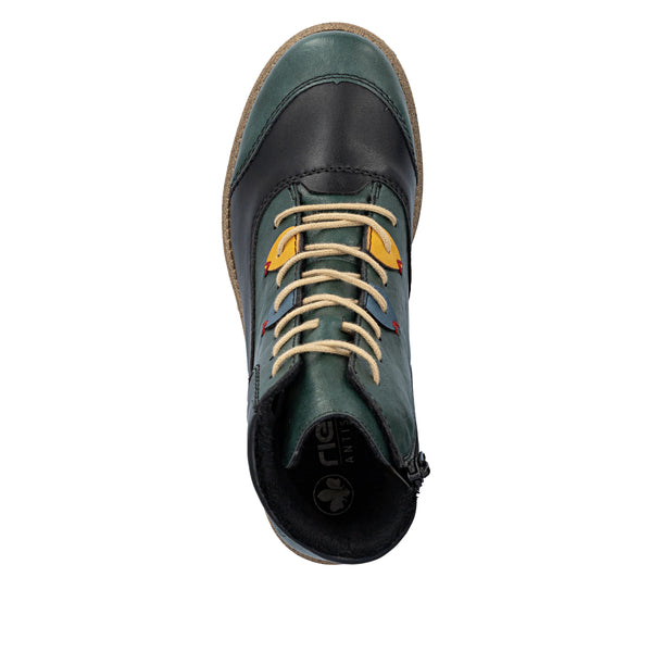 Rieker | 73510-90 Lace Up Boot | Green Multi
