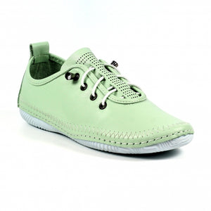 Lunar | Abbie Leather Plimsoll | Mint