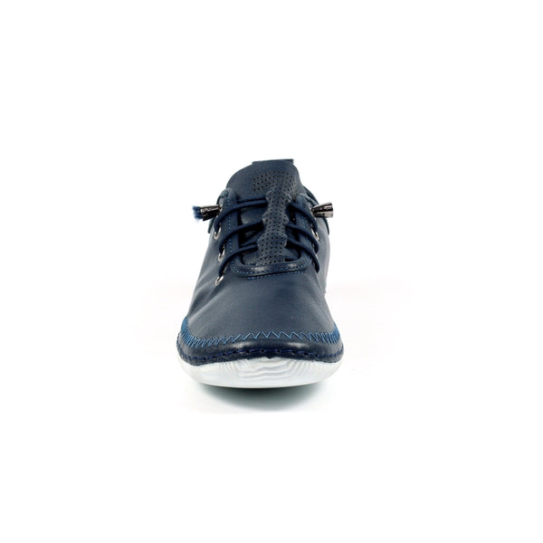 Lunar | Abbie Leather Plimsoll | Navy