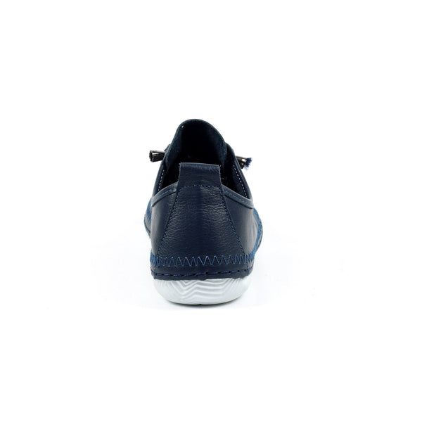 Lunar | Abbie Leather Plimsoll | Navy