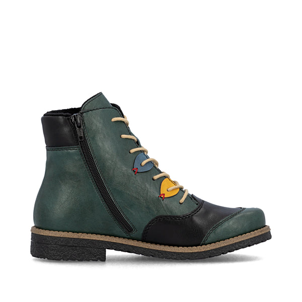 Rieker | 73510-90 Lace Up Boot | Green Multi