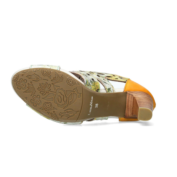 Laura Vita | Albane 048 Heeled Sandal | Citron