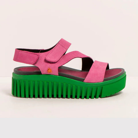 Art | Brighton Sandal 1573 | Nubuck Pink/Green