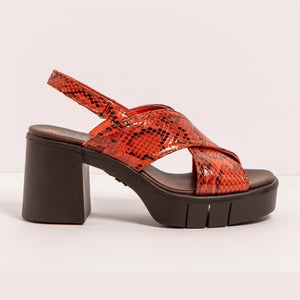 Art | Eivissa Sandal 1990 | Snake Teja (Brick Red)