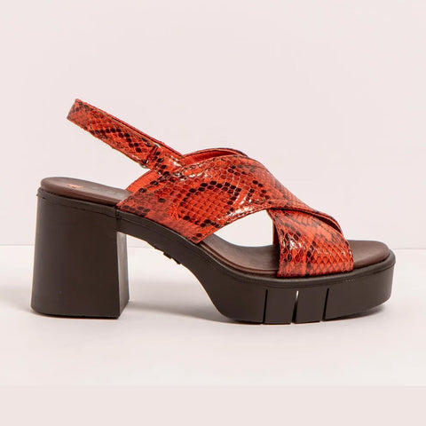 Art | Eivissa Sandal 1990 | Snake Teja (Brick Red)