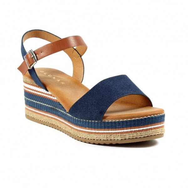 Lunar | Britt Wedge Sandal | Navy