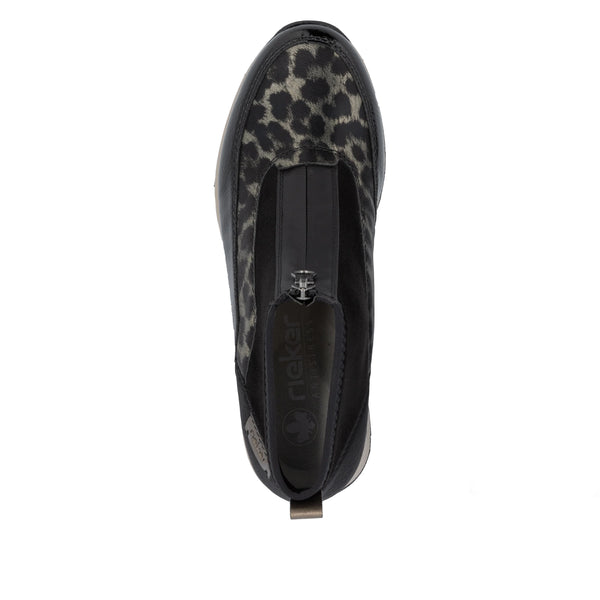 Rieker | N9362-00 Zip Front Trainer Boot | Black Multi