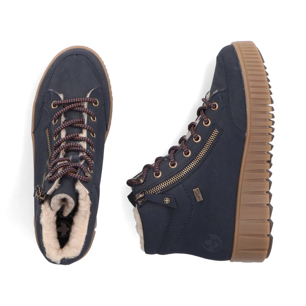 Rieker | Chunky Casual Lace Up Ankle Boot | Y6104-14 | Navy