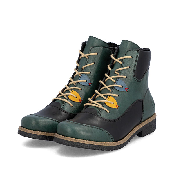Rieker | 73510-90 Lace Up Boot | Green Multi
