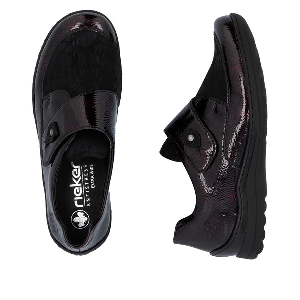 Rieker | 48951-35 Velcro Closure Shoes | Bordeaux