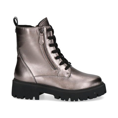 Caprice | 26229 Chunky Lace Up Ankle Boot | Taupe metallic