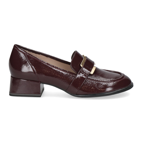 Caprice | 24303 Patent Low Heeled Loafer | Bordeaux