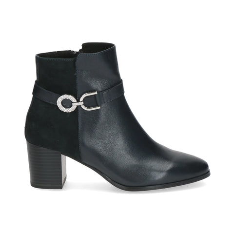 Caprice | 25302 Leather Heeled Ankle Boot | Ocean Comb