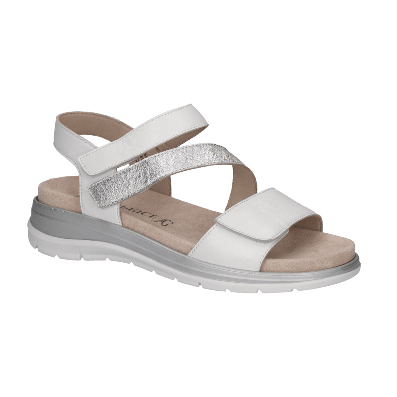 Caprice | Leather Sandal 28716 | White/Silver
