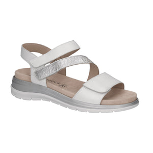Caprice | Leather Sandal 28716 | White/Silver