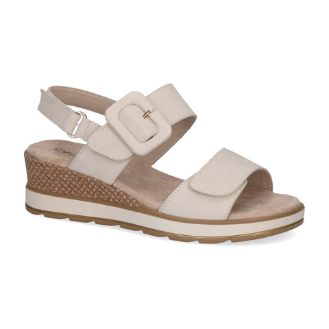 Caprice | Nubuck Wedge Sandal 28753 | Snow (Off White)