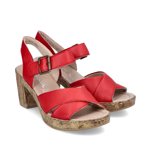 Rieker | Heeled Sandal | 66853-33 | Red