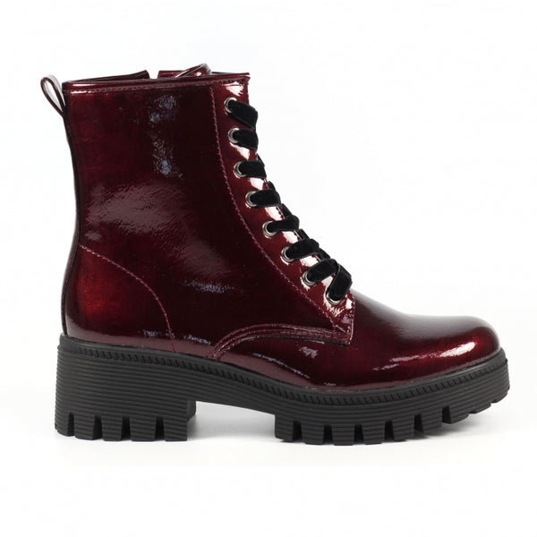 Lunar | Patent Ankle Boot | Burgundy