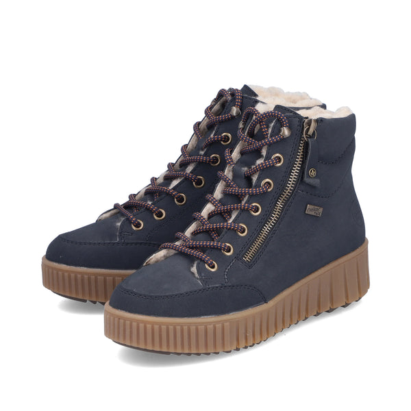 Rieker | Chunky Casual Lace Up Ankle Boot | Y6104-14 | Navy