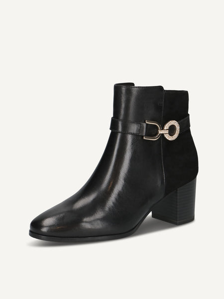 Caprice | 25302 Leather Heeled Ankle Boot | Black