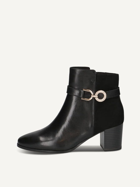 Caprice | 25302 Leather Heeled Ankle Boot | Black