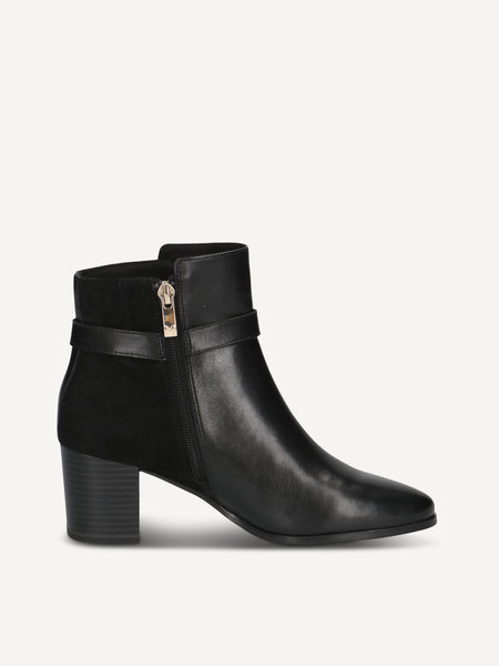 Caprice | 25302 Leather Heeled Ankle Boot | Black