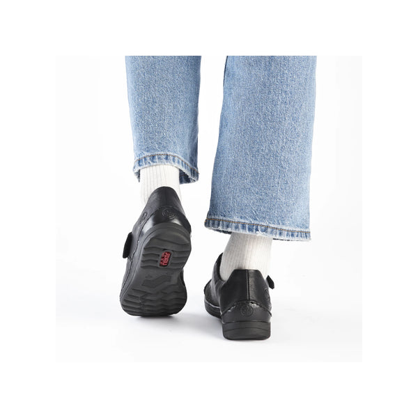 Rieker | Velcro Fastening Comfort Shoe | 48954-00 | Black