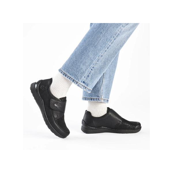 Rieker | Velcro Fastening Comfort Shoe | 48954-00 | Black