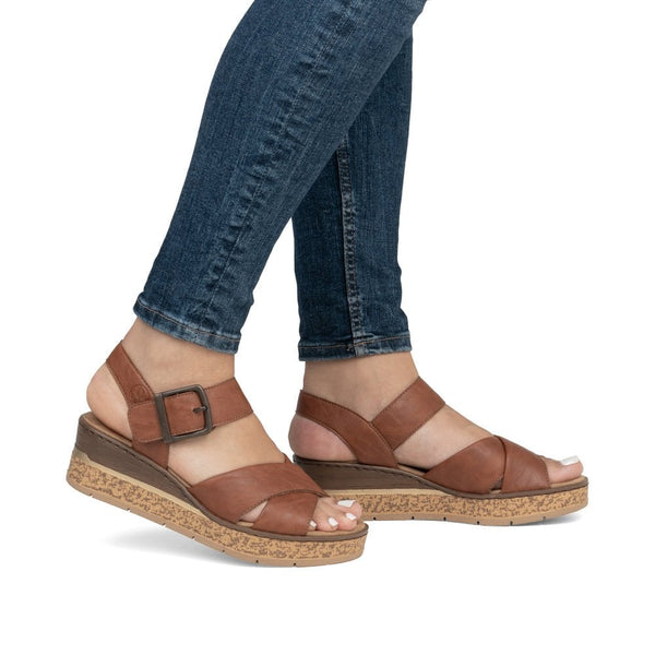 Rieker | Wedge Sandal | 63795-22 | Tan