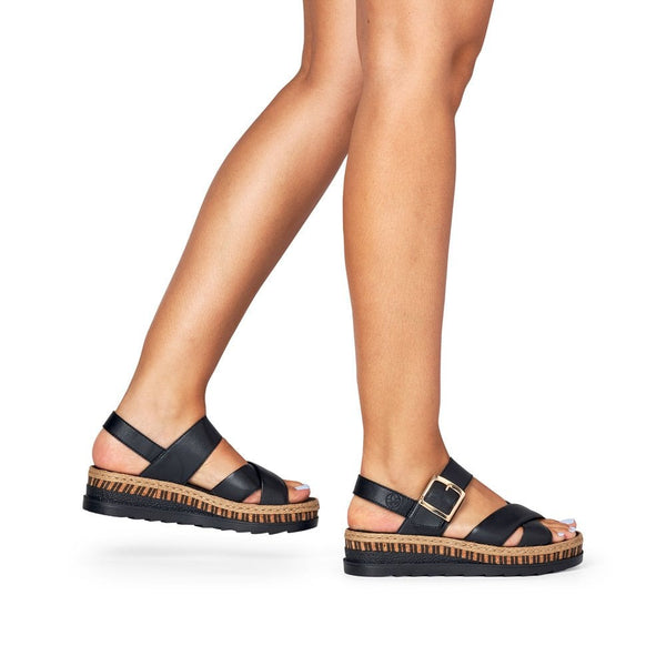 Rieker | Chunky Wedge Sandal | V7951-00 | Black