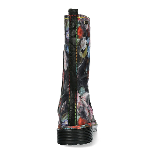 Laura Vita | Incaso 18 Floral Lace Up Boot | Black Multi