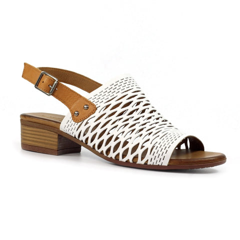 Lunar | Jessica Leather Sling Back Sandal | White