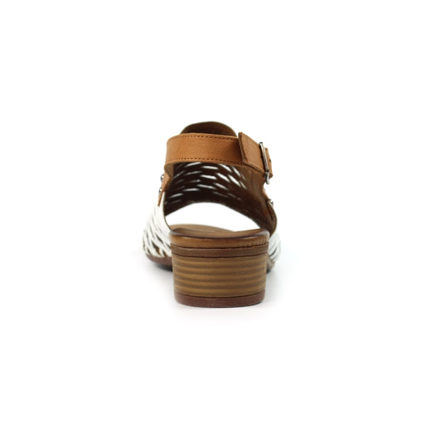 Lunar | Jessica Leather Sling Back Sandal | White